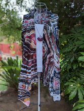 Load image into Gallery viewer, Women's Large Geode Sleeveless Asymmetric Hem Open Front Cardigan in 'Pinot Sage'