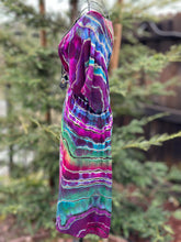 Load image into Gallery viewer, Custom Reverse Geode Short Surplice Dress, Rainbow Spiral Flannel Shirt and 3 pairs of Geode Socks for Linda