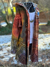 Load image into Gallery viewer, Custom Geode Hooded Sweatshirt Cardigan for Rosie in ‘Earthy Rainbow’