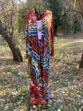 Load image into Gallery viewer, Custom Geode Hooded Duster Cardigan and Matching Palazzo Pants for Connie