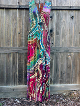 Load image into Gallery viewer, Custom Reverse Geode Maxi Dress in ‘Gypsy Skies’ for Randi