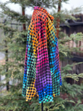 Load image into Gallery viewer, Custom Reverse Geode Short Surplice Dress, Rainbow Spiral Flannel Shirt and 3 pairs of Geode Socks for Linda