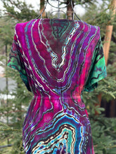 Load image into Gallery viewer, Custom Reverse Geode Surplice Maxi Dress in ‘Emerald Berry’ for Star