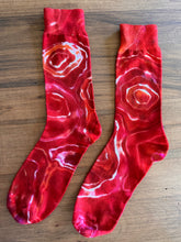 Load image into Gallery viewer, Custom Reverse Geode Short Surplice Dress, Rainbow Spiral Flannel Shirt and 3 pairs of Geode Socks for Linda