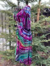 Load image into Gallery viewer, Custom Reverse Geode Short Surplice Dress, Rainbow Spiral Flannel Shirt and 3 pairs of Geode Socks for Linda
