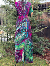 Load image into Gallery viewer, Custom Reverse Geode Surplice Maxi Dress in ‘Emerald Berry’ for Star