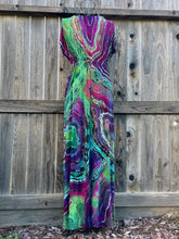 Load image into Gallery viewer, Custom Reverse Geode Surplice Maxi Dress in ‘Emerald Berry’ for Radha