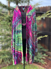 Load image into Gallery viewer, Custom Reverse Geode Hooded Cardigan for Garrett