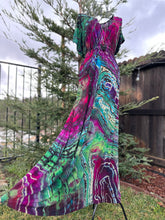 Load image into Gallery viewer, Custom Reverse Geode Surplice Maxi Dress in ‘Emerald Berry’ for Star