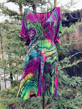 Load image into Gallery viewer, Custom Reverse Geode Short Surplice Dress in ‘Emerald Berry’ for Lisa