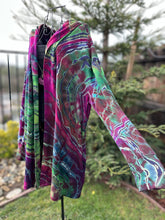 Load image into Gallery viewer, Custom Reverse Geode Hooded Cardigan for Garrett