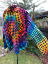 Load image into Gallery viewer, Custom Reverse Geode Short Surplice Dress, Rainbow Spiral Flannel Shirt and 3 pairs of Geode Socks for Linda
