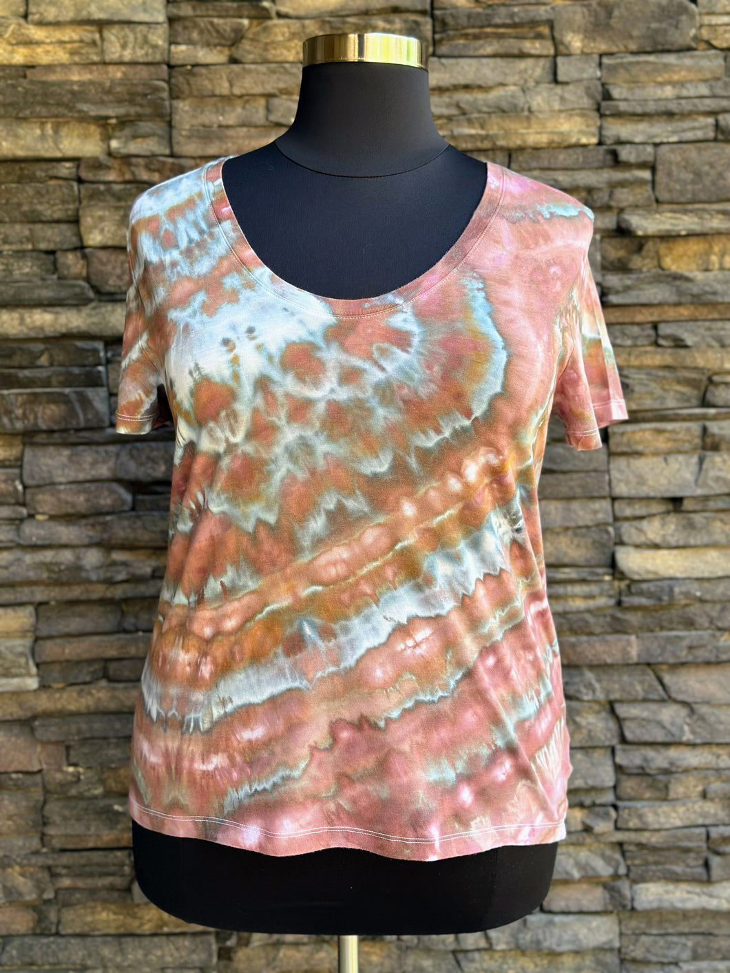 Women’s XXL U-Neck T-Shirt in ‘Brushed Steel’ Twist