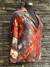 Load image into Gallery viewer, Women’s Upcycled Torrid Size 1 (1X 14/16) Geode Linen/Rayon Blazer in ‘Phoenix Rising’

