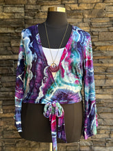 Load image into Gallery viewer, Custom Geode Bell Sleeved Top in ‘Midnight Moonlight’ for Justine
