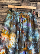 Load image into Gallery viewer, Women’s Small Geode Linen Blend Wide-Leg Split-Hem Flowy Pants with Pockets in ‘Labradorite’
