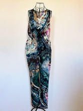 Load image into Gallery viewer, Women’s Medium (runs a bit small) Reverse Geode Upcycled Rayon Jumpsuit with Pockets in ‘Pinot Sage &amp; Teal’
