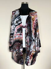 Load image into Gallery viewer, Women&#39;s 2X Geode Bell Sleeve Kimono with Pockets in &#39;Pinot Sage&#39;
