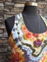 Load image into Gallery viewer, Women’s XL Pact Organic Cotton Geode Fit &amp; Flare Open Criss-Cross Back Maxi Dress with Pockets in ‘Rustic Rainbow’

