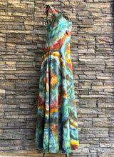 Load image into Gallery viewer, Custom Geode Pact Fit &amp; Flare Cross Back Maxi Dress in ‘Labradorite’ for Shannon
