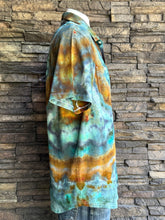 Load image into Gallery viewer, Men’s Large Geode Knit Button-up Short Sleeved Shirt in ‘Boulder Turquoise’
