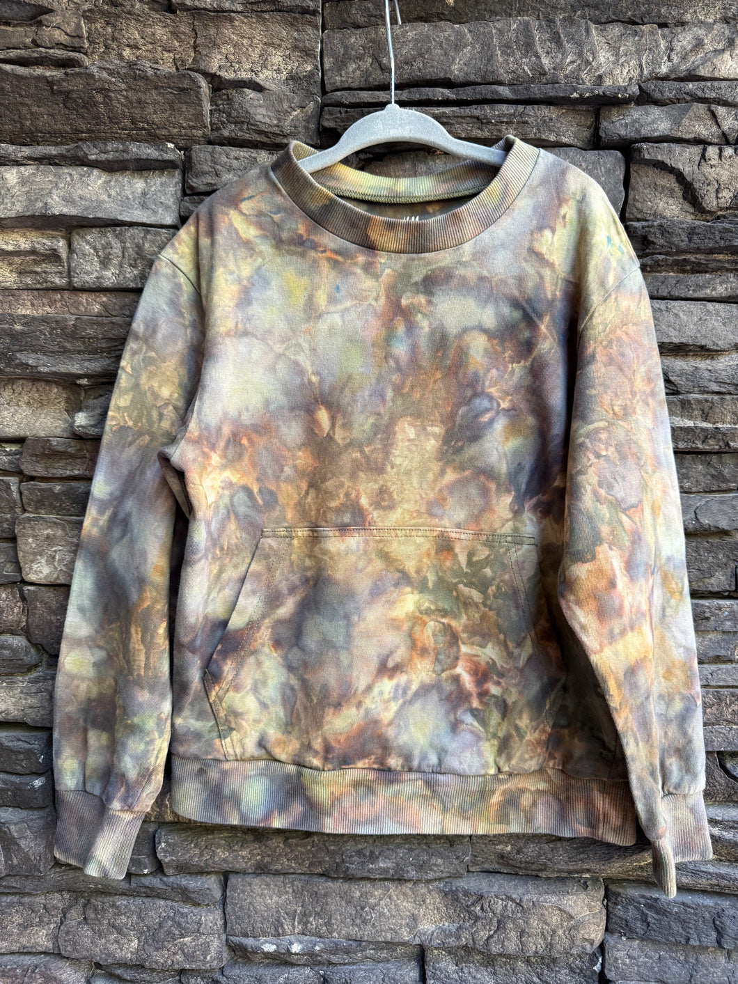 Youth 5T/6T Crewneck Sweatshirt with Kangaroo Pocket in ‘Bracken’