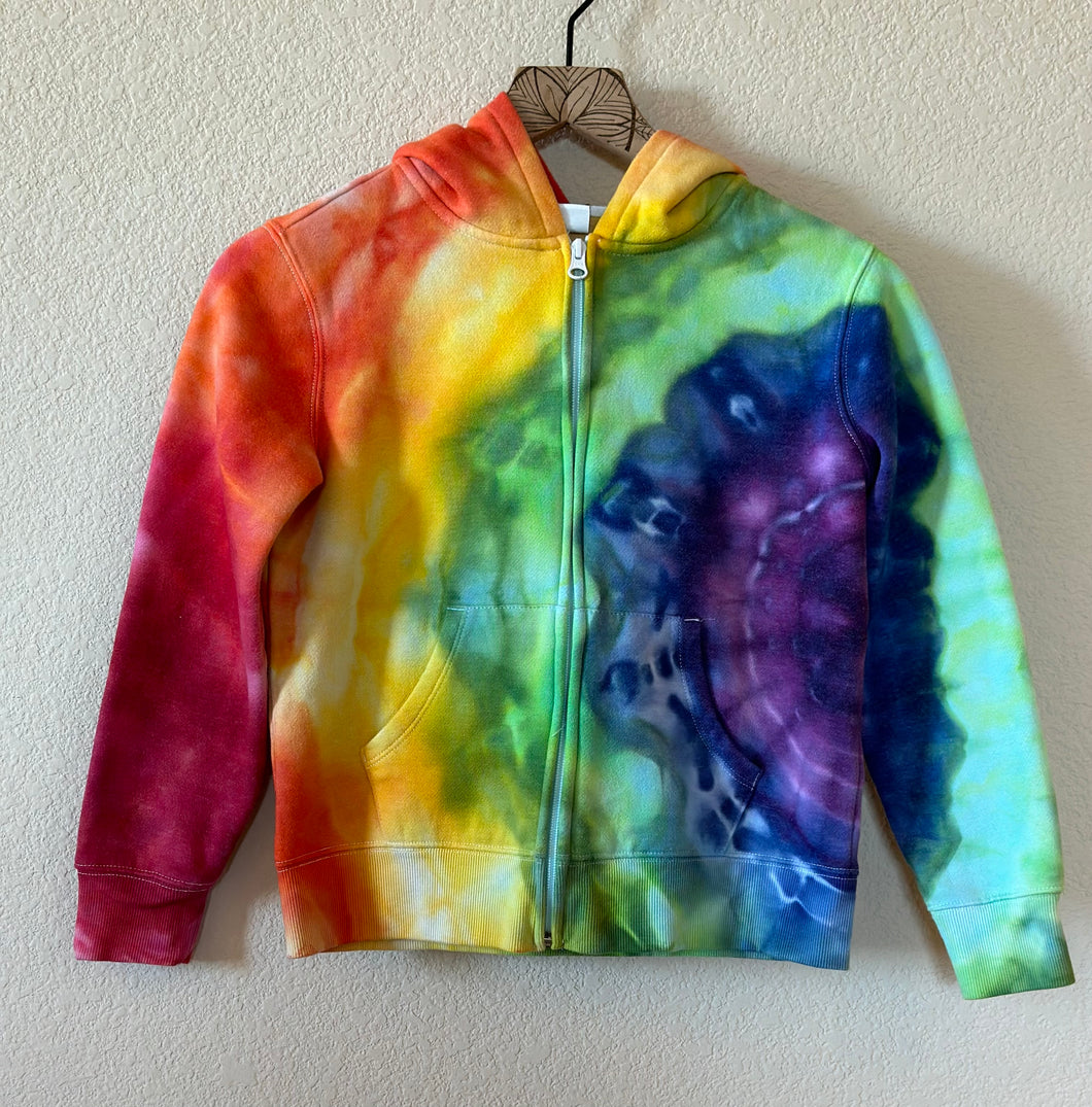 Custom Rainbow Youth Zip Up Hoodie for Heather