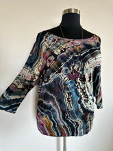 Load image into Gallery viewer, Custom Reverse Geode 3/4 Sleeve Wide Neck Top in ‘Pinot Sage’ for Rachael
