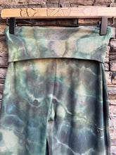 Load image into Gallery viewer, Women’s Small Geode Yoga Pants with Fold Over Waist In ‘Moss Agate’
