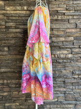 Load image into Gallery viewer, Women’s Medium (but can fit S-XL) Geode Caftan Swim Cover-up with Drawstring Waist &amp; Button Front in ‘Bird Song’
