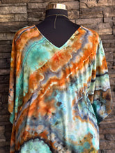 Load image into Gallery viewer, Women’s One Size (S-3X) Geode 100% Rayon Tie Front Caftan Dress in ‘Boulder Turquoise’
