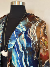 Load image into Gallery viewer, Women’s XL Reverse Geode Hooded Cardigan with Pockets in ‘Azurite’
