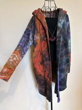 Load image into Gallery viewer, Women’s Small (fits like a medium) Geode Hooded Sweatshirt Cardigan ‘Sunset Bliss’
