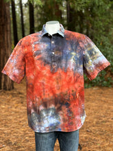 Load image into Gallery viewer, Men’s XL Loose Geode Short Sleeved Polo Shirt in ‘Phoenix Rising’
