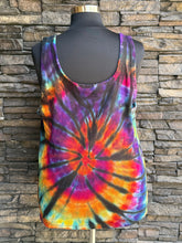 Load image into Gallery viewer, Women’s 3X Reverse Dyed Ribbed Tank Top in ‘Dark Spectrum’ Spiral
