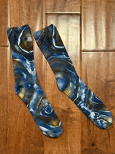 Load image into Gallery viewer, Adult Bamboo Geode Ribbed Tube Socks in ‘Midnight Sky’
