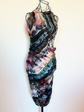 Load image into Gallery viewer, Women’s Large Geode Sleeveless Side Ruched Bodycon Dress in ‘Pinot Sage &amp; Teal’
