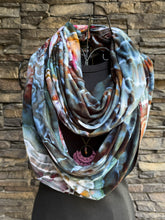 Load image into Gallery viewer, Geode XL Seamless Bali Rayon Jersey Infinity Scarf in ‘Pinot Sage &amp; Teal’
