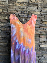Load image into Gallery viewer, Women’s Medium Upcycled Pact Organic Cotton Sleeveless V-Neck Maxi Dress with Pockets in ‘Purple Moss Agate’ Inclined Twist
