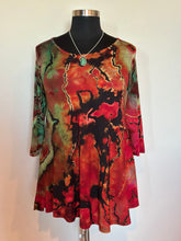 Load image into Gallery viewer, Women’s Large Reverse Geode 3/4 Sleeve Swing Tunic in ‘Sonora Sunrise Stone’
