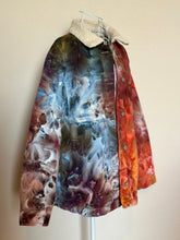 Load image into Gallery viewer, Custom Sherpa Lined Denim Jacket in ‘Rustic Rainbow’ for Eddie
