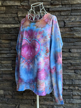 Load image into Gallery viewer, Women’s Small Oversized (can fit up to a large)100% Organic Cotton Heart Crewneck Sweatshirt in ‘Bird Song’

