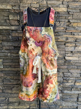 Load image into Gallery viewer, Women’s Medium Geode Cotton Overall Shorts with Drawstring Waist in ‘Rustic Rainbow’
