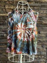 Load image into Gallery viewer, Women’s Large Flowy Workout Tank Top in ‘Pinot Sage &amp; Teal’ Spiral
