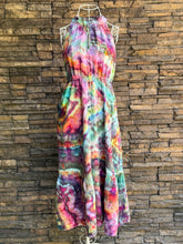 Load image into Gallery viewer, Women’s XS 0-2 (runs large, fits closer to a Small) 100% Cotton Tiered Halter Midi Dress with Pockets in ‘Cosmic Eyes’
