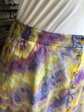 Load image into Gallery viewer, Women’s XXL Linen/Rayon Midi Skirt with Button Front &amp; Pockets in ‘Sugar Plum’
