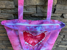 Load image into Gallery viewer, Cotton Canvas Zippered Tote Bag with Heart with Inside Zippered Pocket in ‘Pink Lilac’
