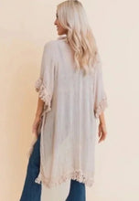 Load image into Gallery viewer, Women’s Free People One Size (Fits M-2X best) Geode Fringe Bohemian Kimono in ‘Rustic Rainbow’
