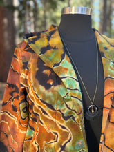 Load image into Gallery viewer, Custom Reverse Geode Hooded Cardigan in ‘Gold Dust’ for Sherry
