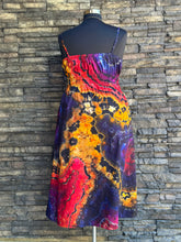 Load image into Gallery viewer, Women’s XL Reverse Geode Spaghetti Strap Midi Dress with Pockets in ‘Sunset in Waikiki’
